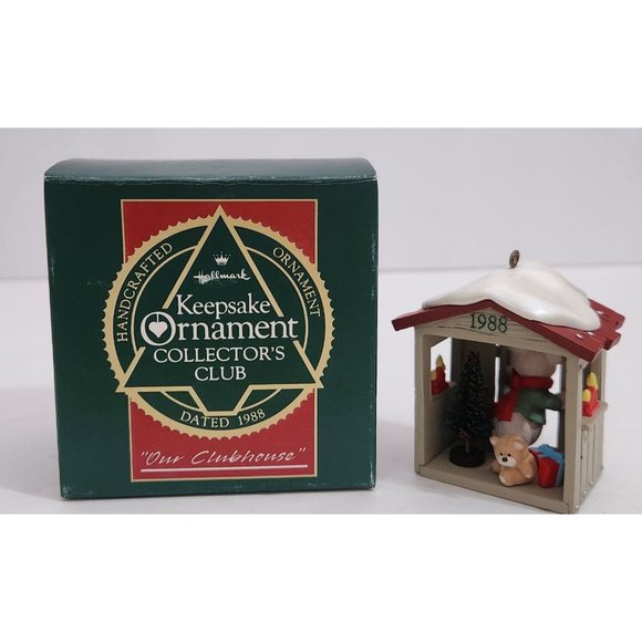 Hallmark Collectors Club Membership Christmas Ornament OUR CLUBHOUSE 1988 VTG - Picture 1 of 5